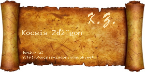 Kocsis Zágon névjegykártya