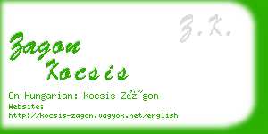 zagon kocsis business card